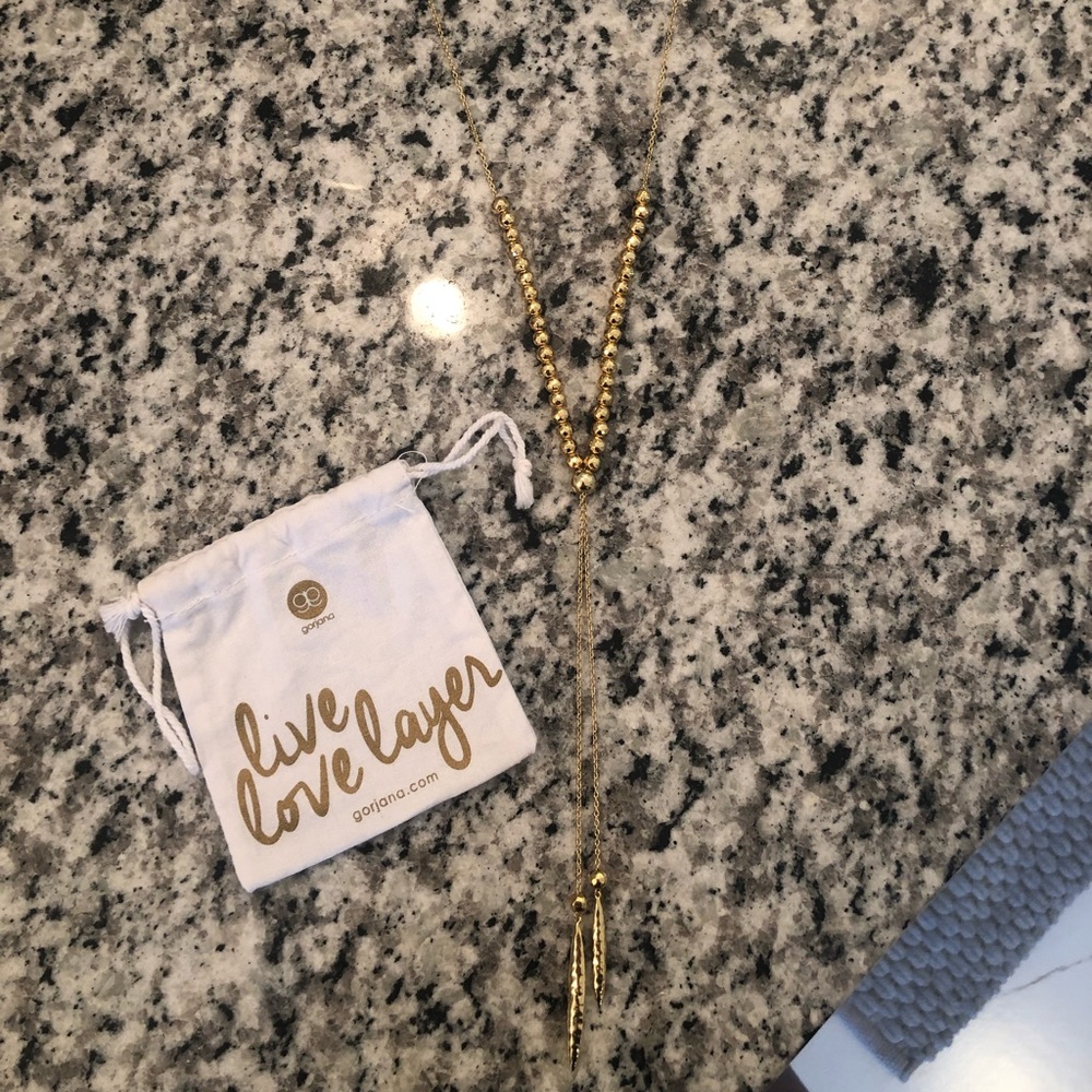 Gorjana large Latina Lariat Gold plated necklace
